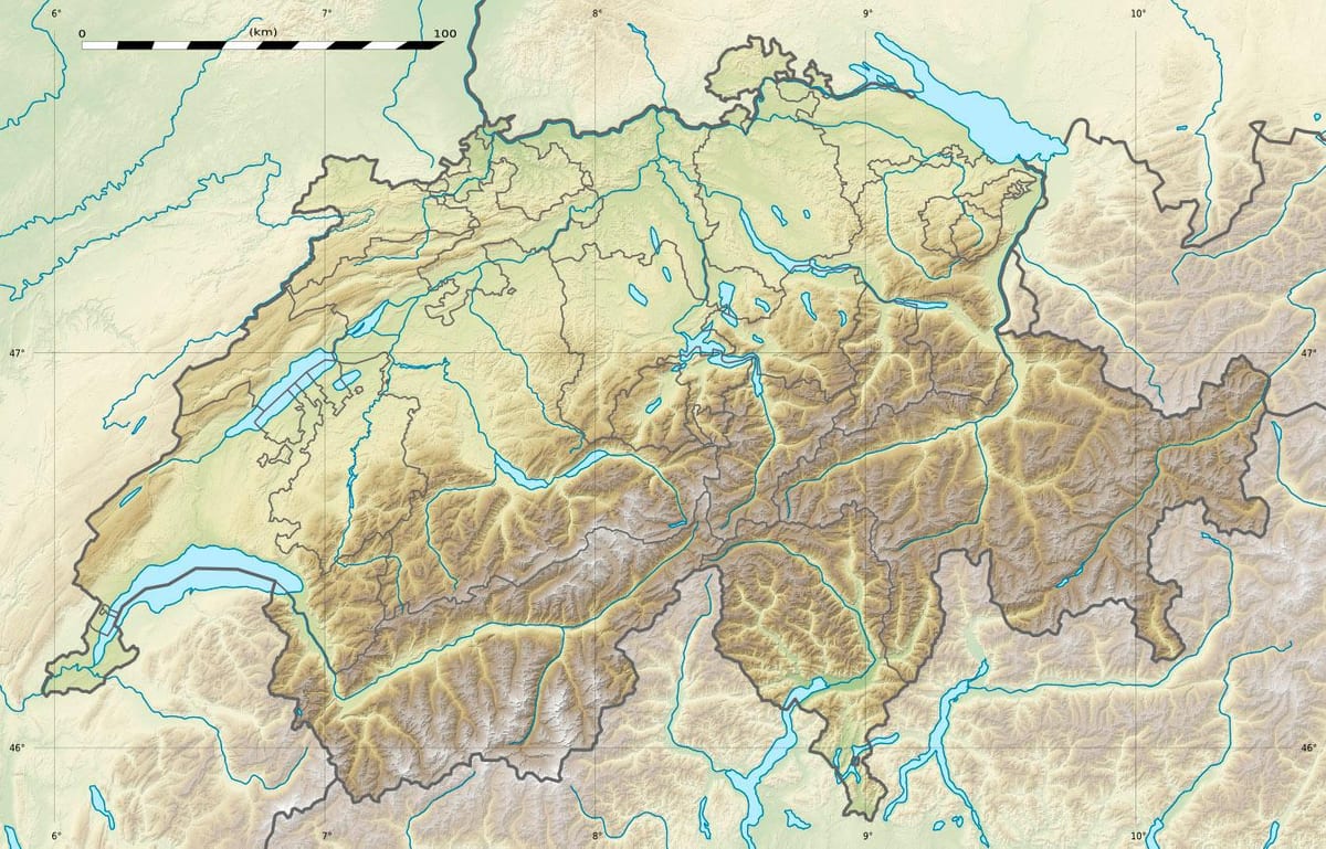 வரைபடம் சுவிச்சர்லாந்து நிவாரண