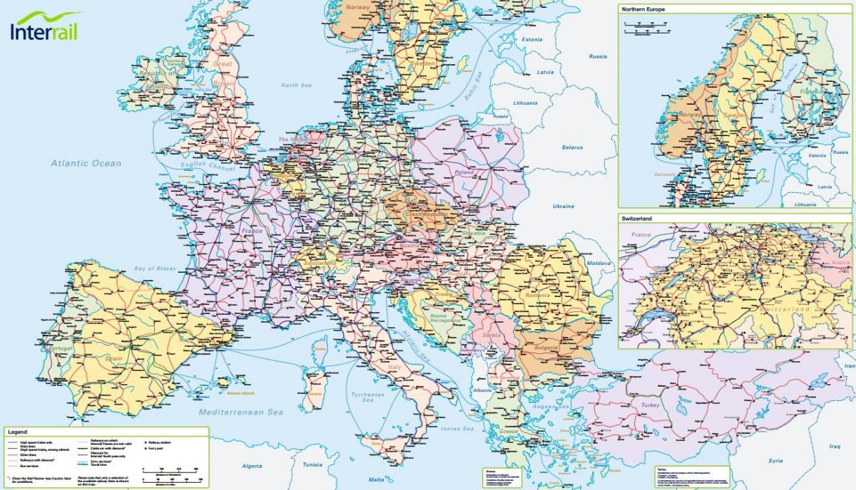 வரைபடம் interrail சுவிச்சர்லாந்து 